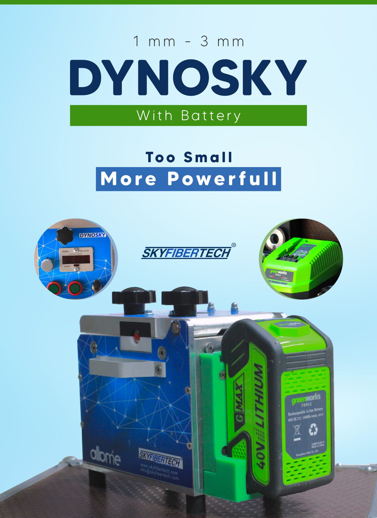 Fiber optic cable blowing machine dynosky with battery Fiber optic cable blowing machine dynosky with battery