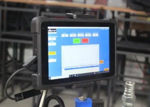 cable blowing machine with protokoll