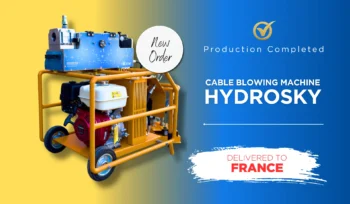 hydrosky fiber optic cable blowing machine now in operation in france
