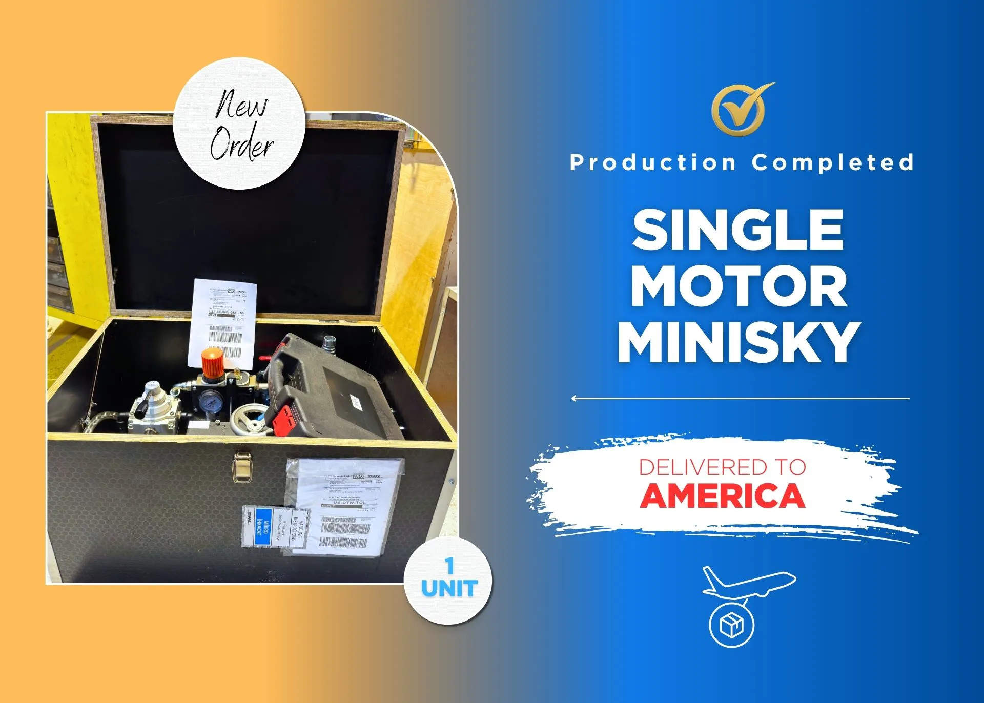 MiniSky Single Motor Model Delivered to Michigan, USA