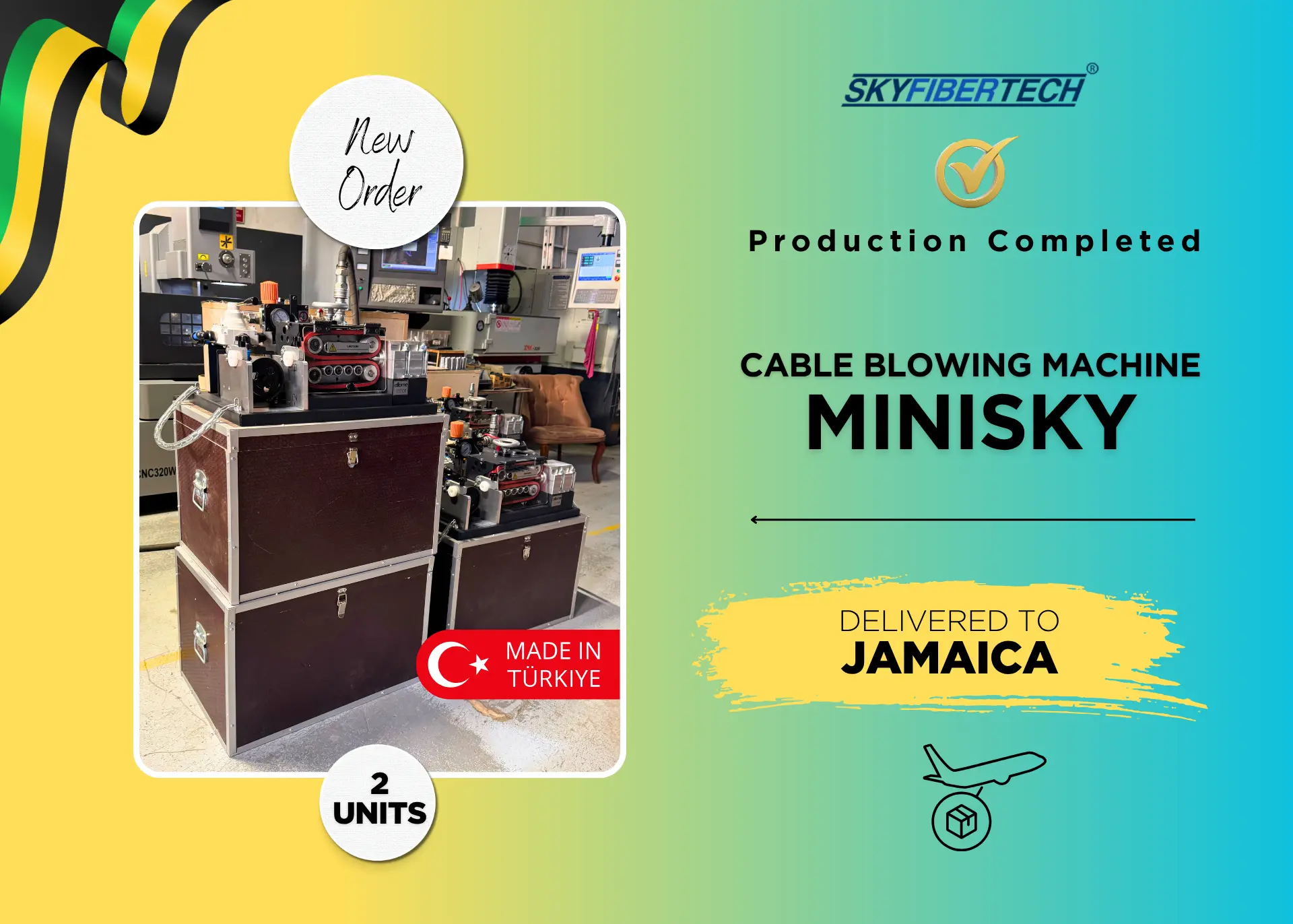two dual motor minisky machines delivered to jamaica