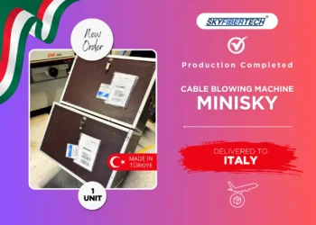 minisky cable blowing machine shipped to italy